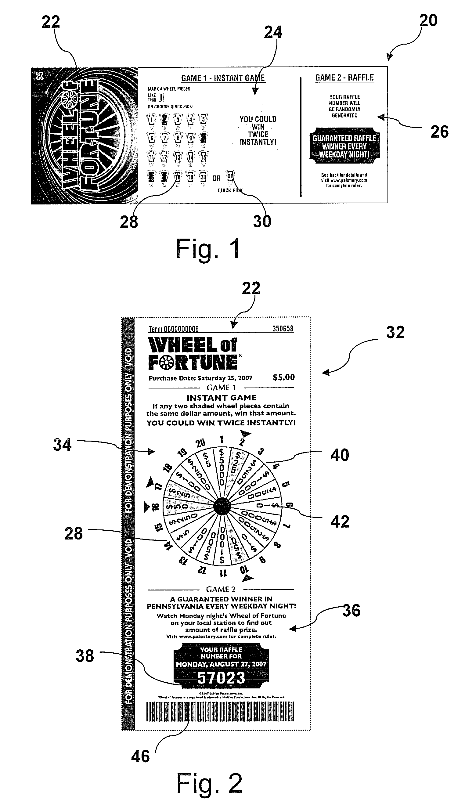 Method and System for Game Show Themed Dual Component Lottery Game