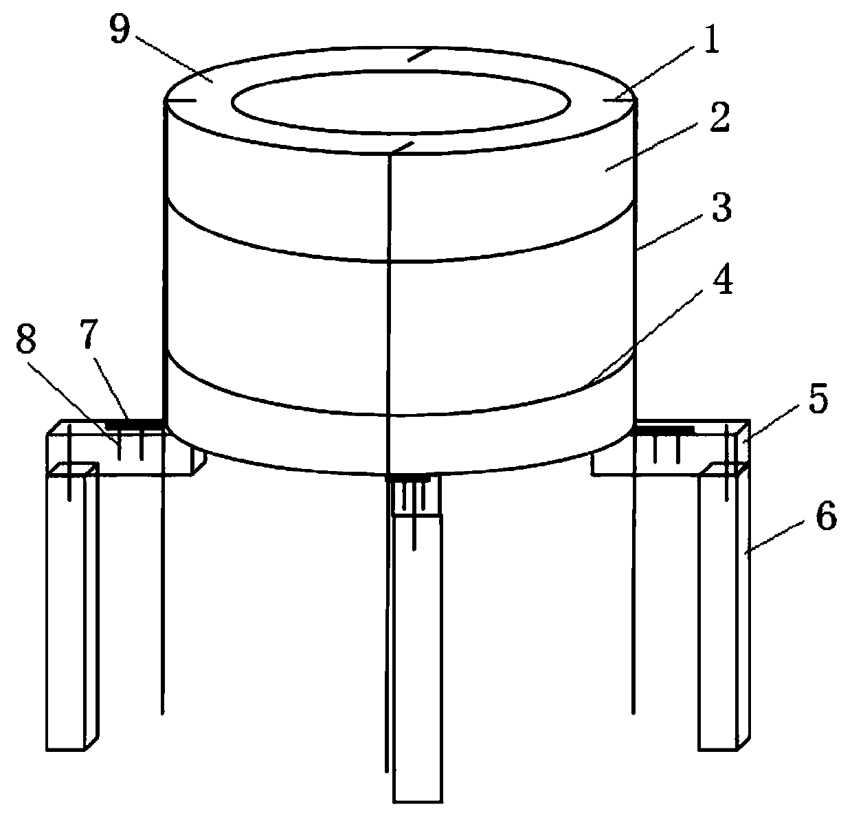 Field warming test device suitable for tidal salt marsh wetland