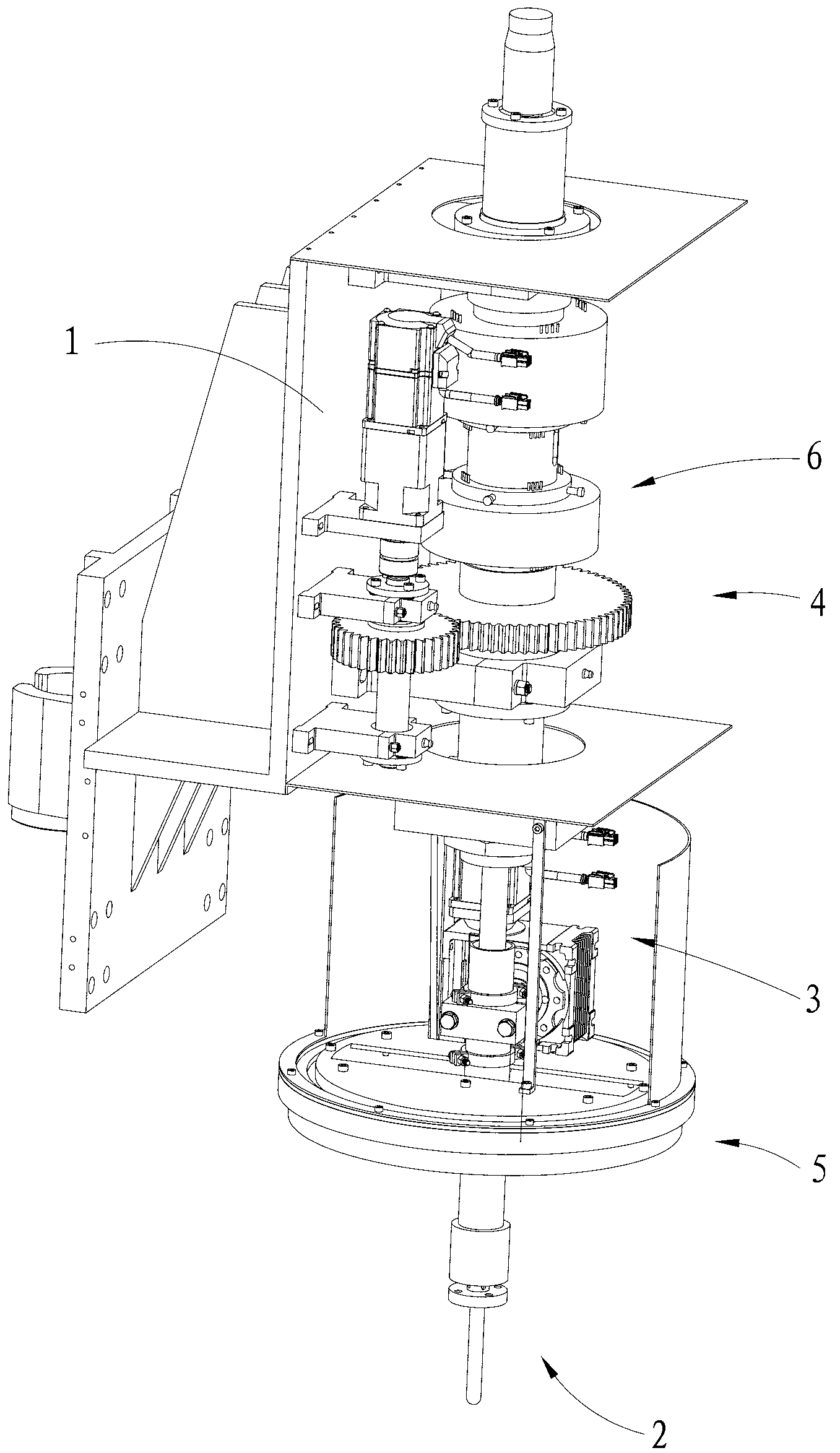 High-pressure water jet tilting and rotating device