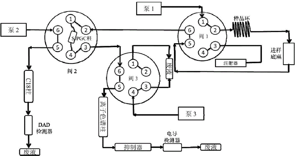 Method for simultaneously testing inorganic anions and aniline compounds by two-dimensional system