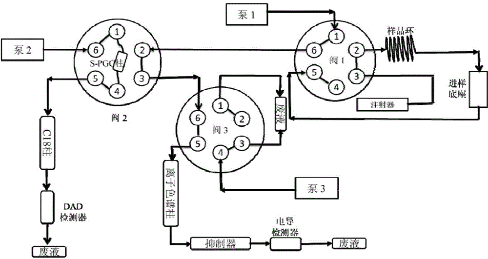 Method for simultaneously testing inorganic anions and aniline compounds by two-dimensional system