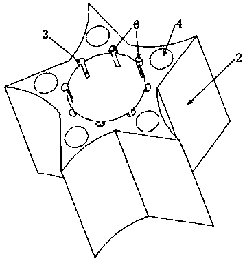 Rotatable pentagonal impeller type vortex-induced vibration inhibiting device and method