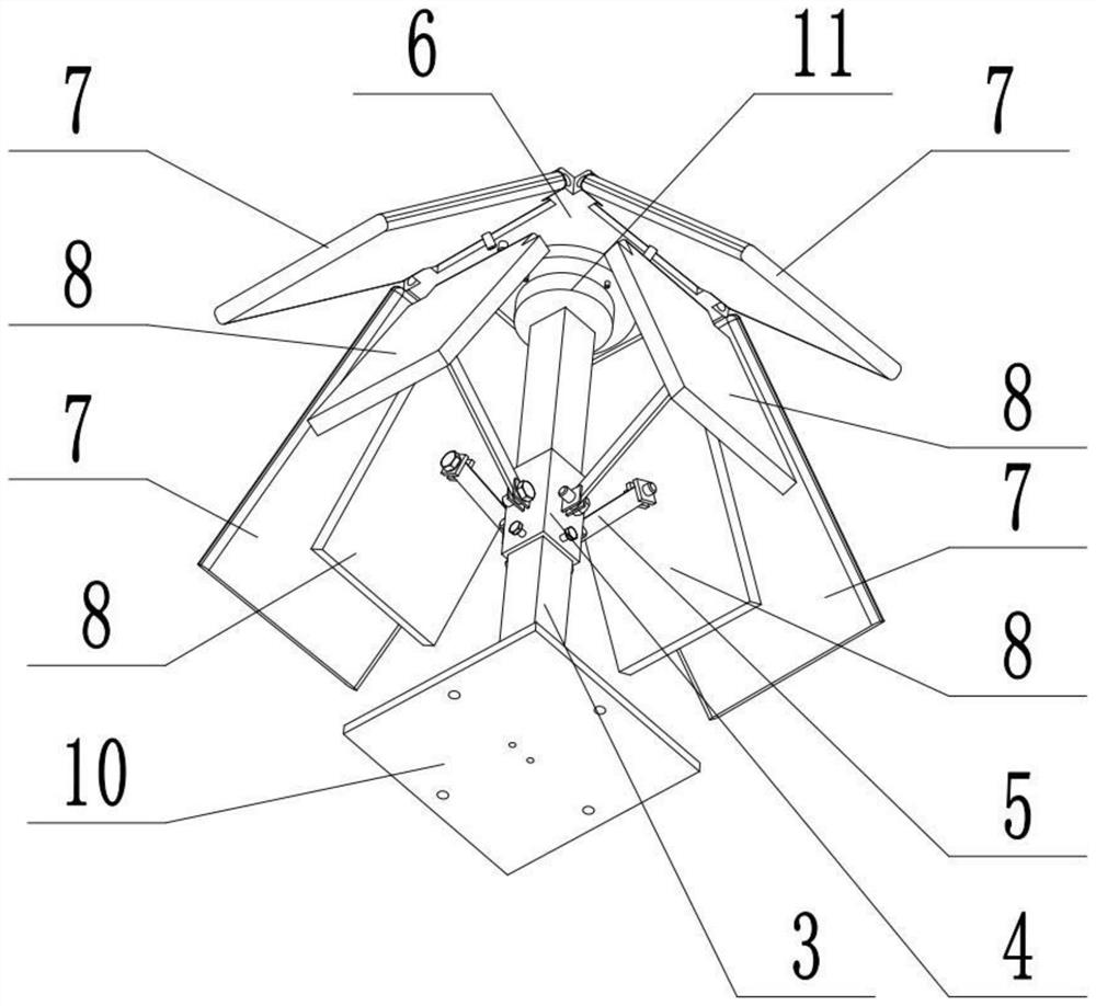 Umbrella-shaped four-electrode wave energy collection friction nanometer generator