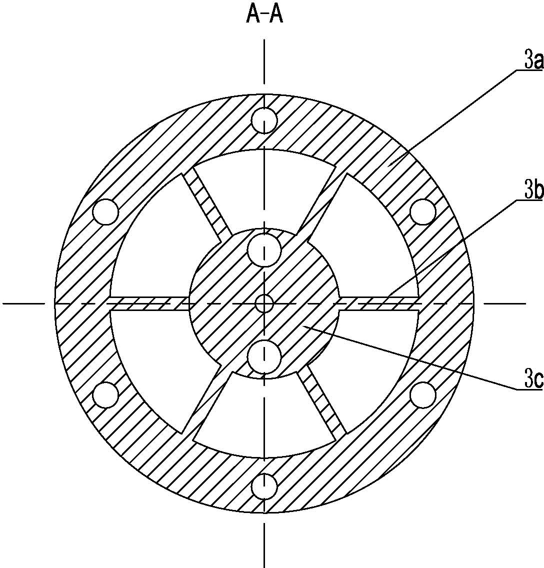 Double-template discharge device of puffing machine