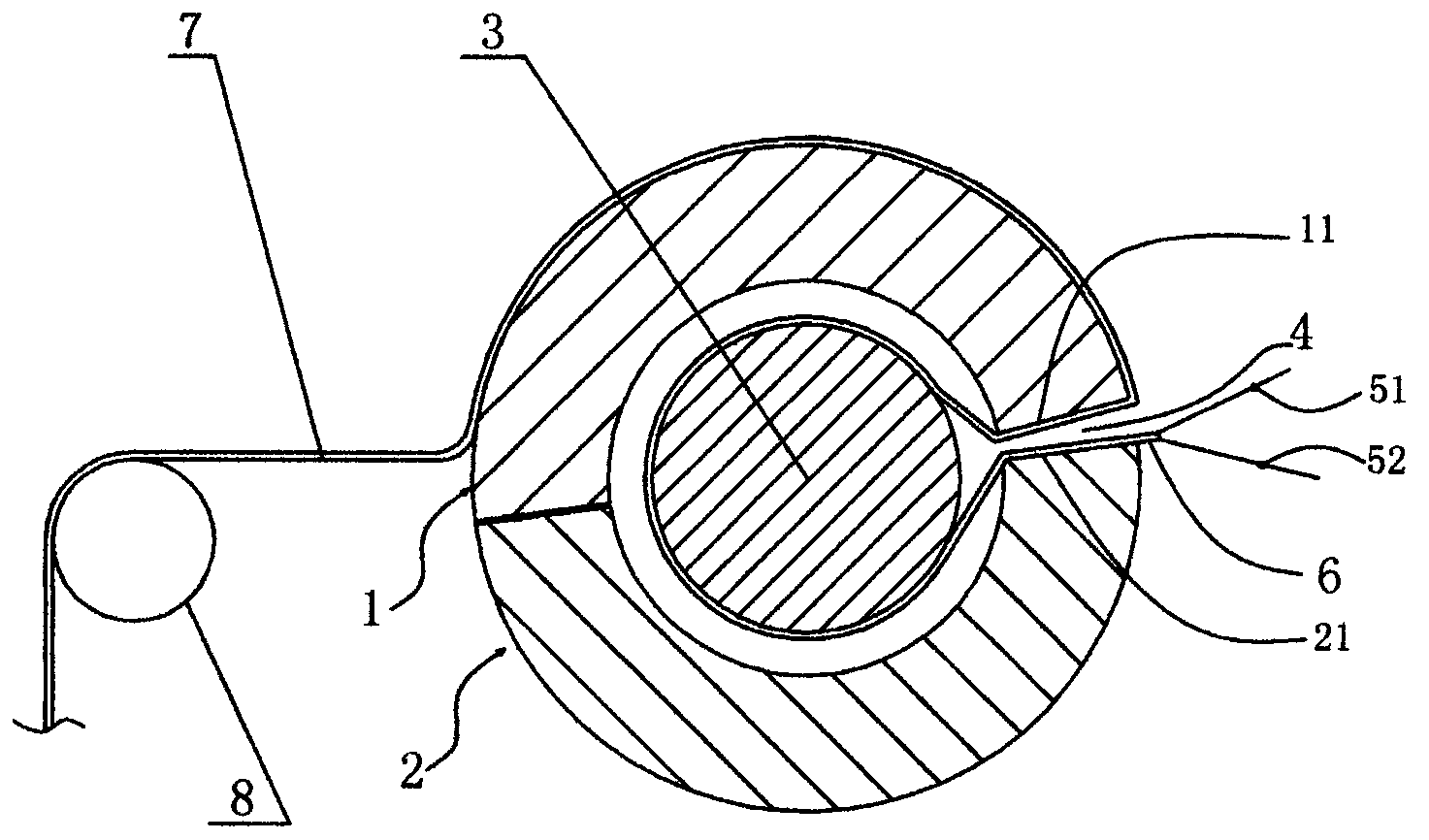 Full-breadth cloth supporting device of rapier jacquard loom