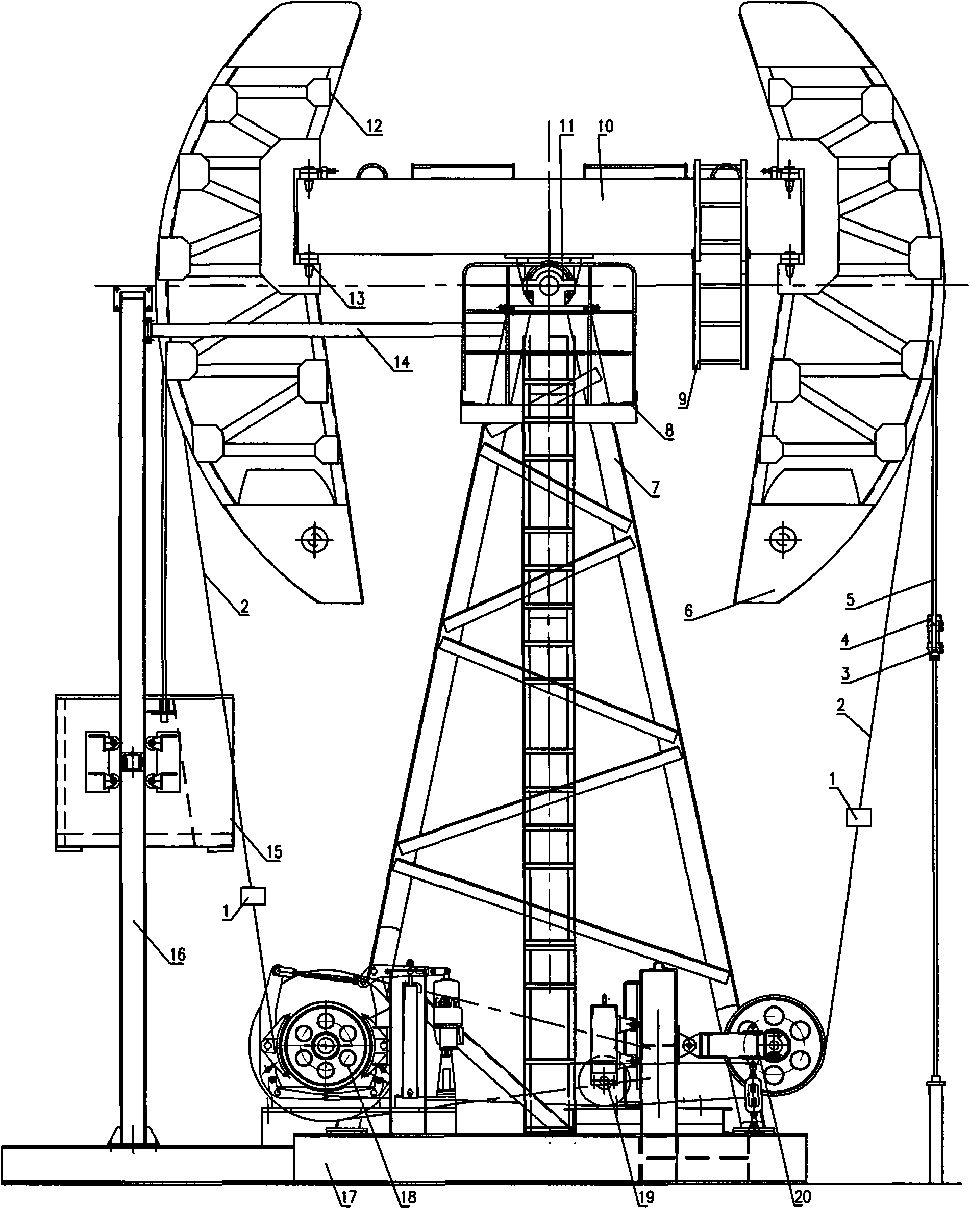 Dual horsehead fine balance energy-saving walking beam pumping unit