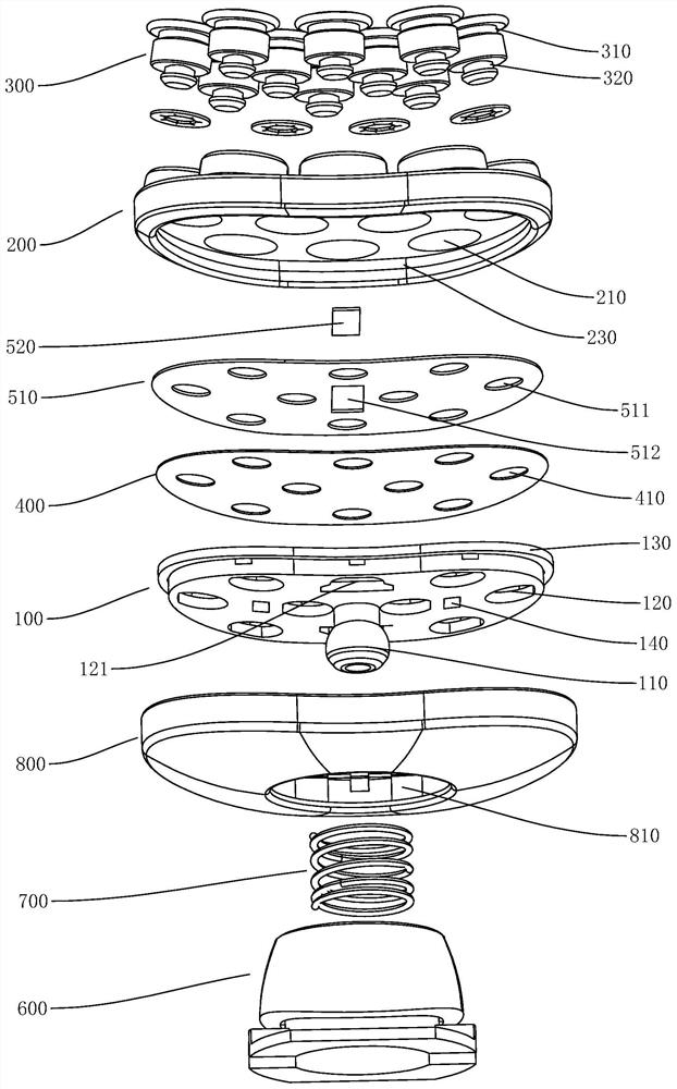 Massage device for intelligent massage instrument and intelligent massage instrument