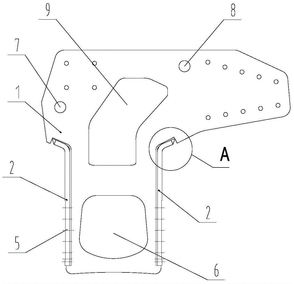 Road roller and fork foot side board thereof