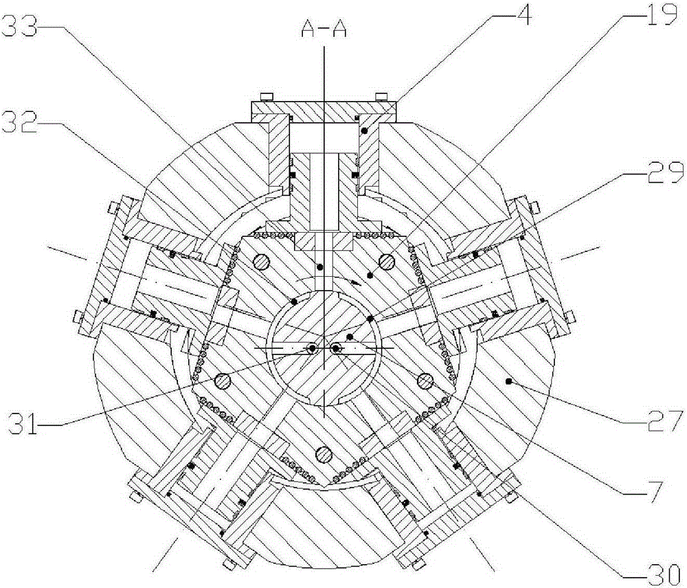 A shaft distribution type double-row radial piston hydraulic pump