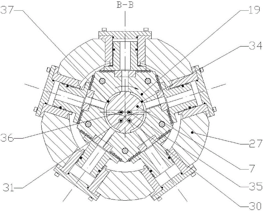 A shaft distribution type double-row radial piston hydraulic pump