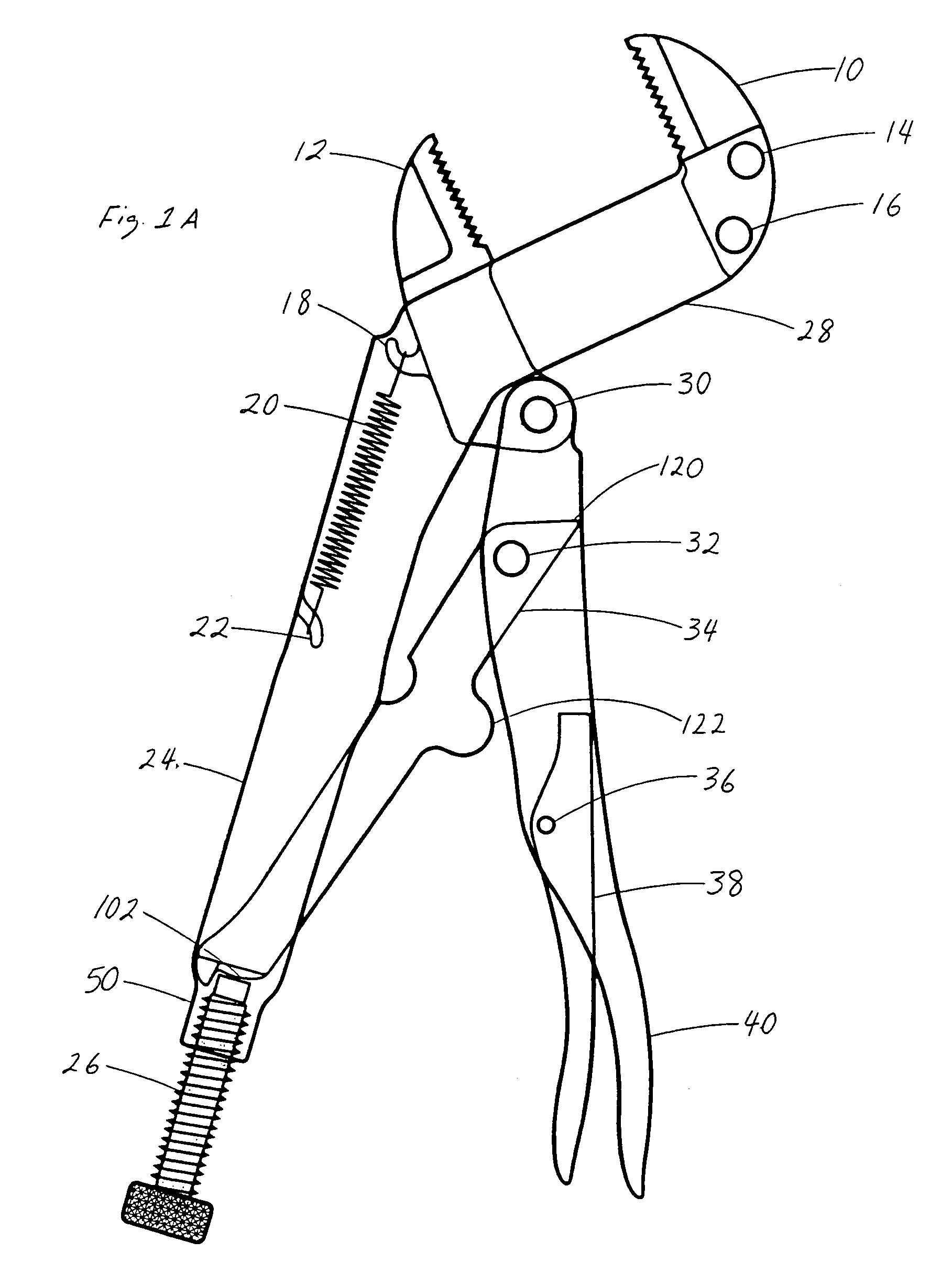 Parallel jaw locking toggle wrench/pliers with economic/ergonomic handles