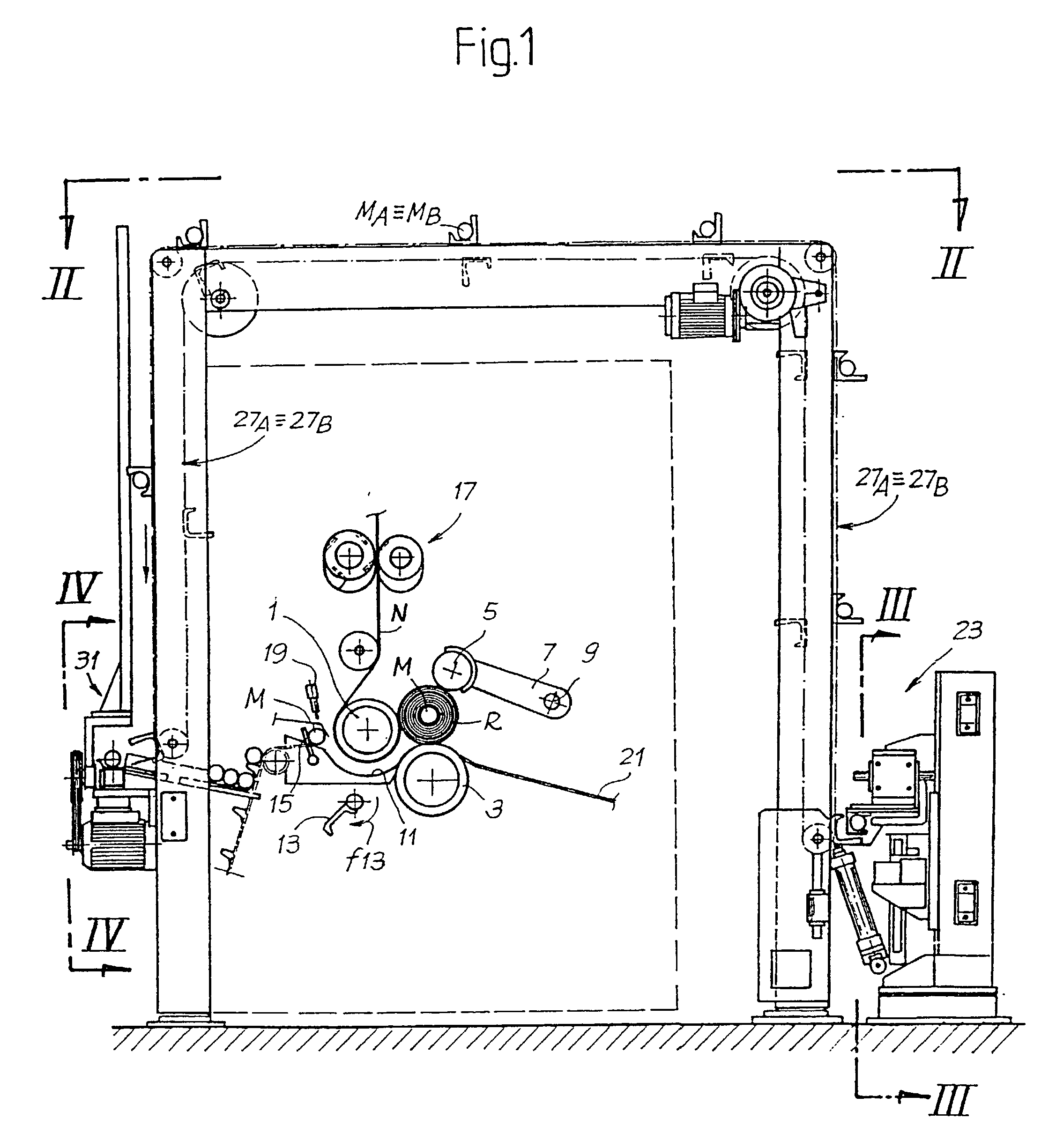 Rewinding machine and method for winding up rolls of weblike material on extractable mandrels