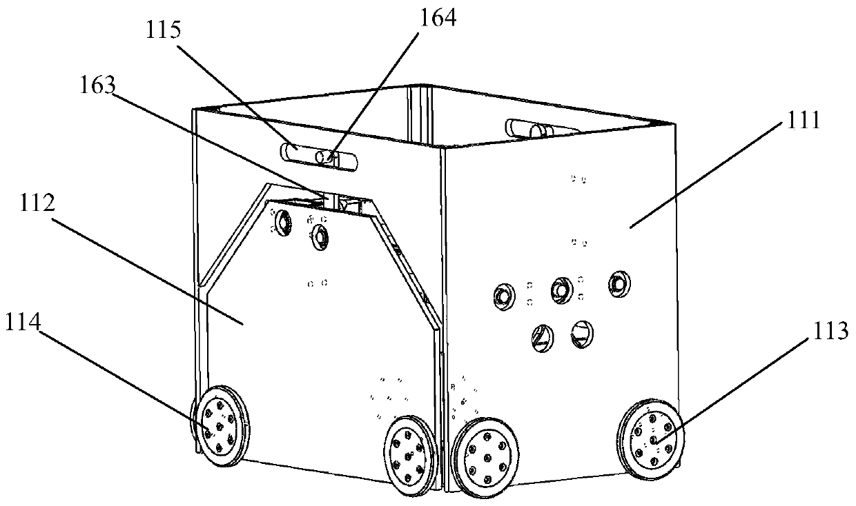 Method and equipment for carrying multi-layer stacked material boxes in storage rack