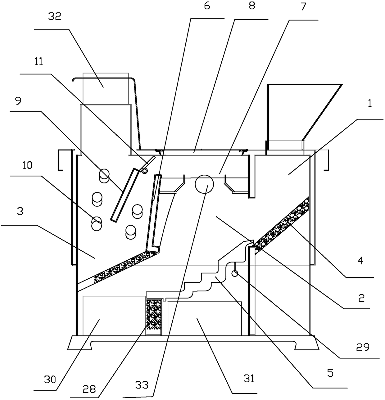 A multifunctional stove suitable for automatic blanking of small particle fuel