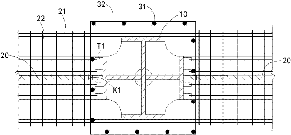 Section steel reinforced concrete beam column framework joint and joint construction method