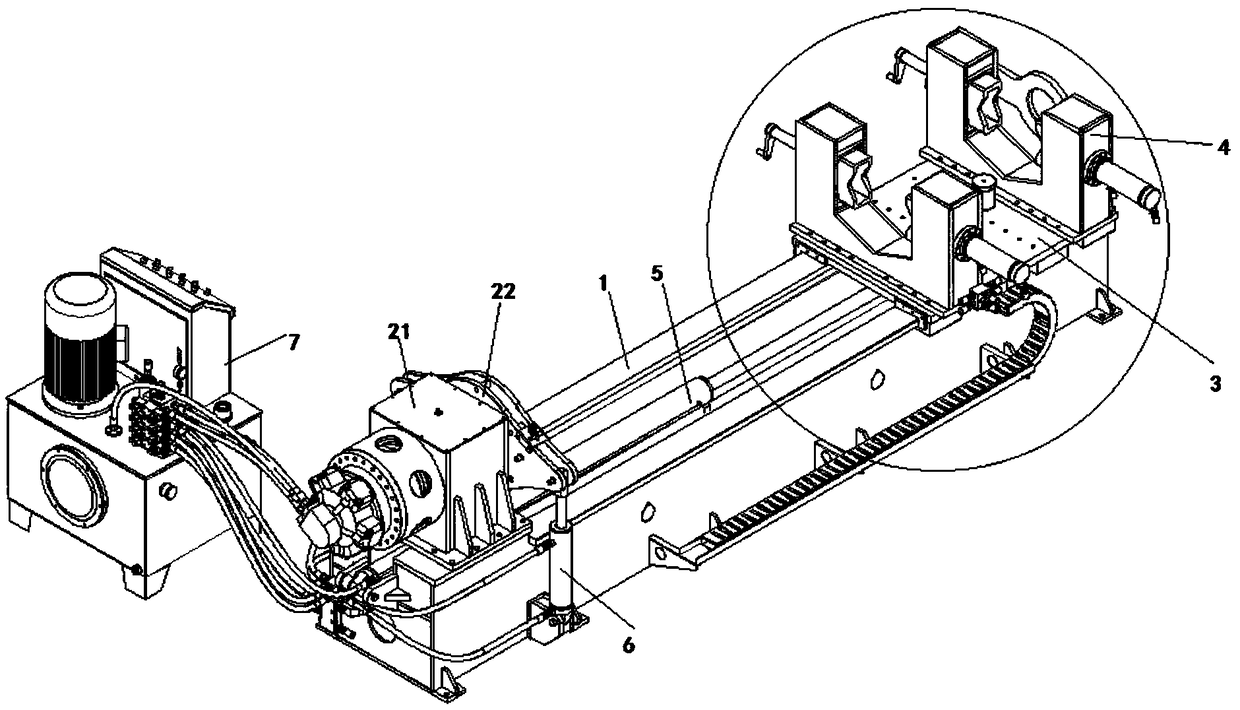 Horizontal type disassembling and assembling cylinder machine for vertical column jack