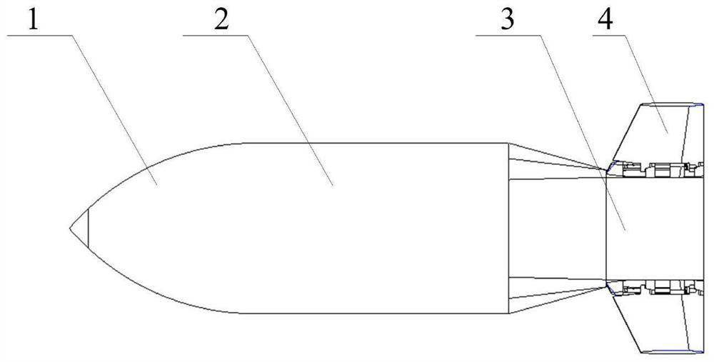 Compact high aspect ratio aerodynamic configuration layout structure of fire extinguishing bomb and design method