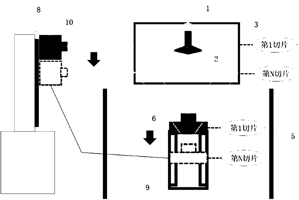 Testing device for observing deformation of three-dimensional space in transparent soil model and application method thereof