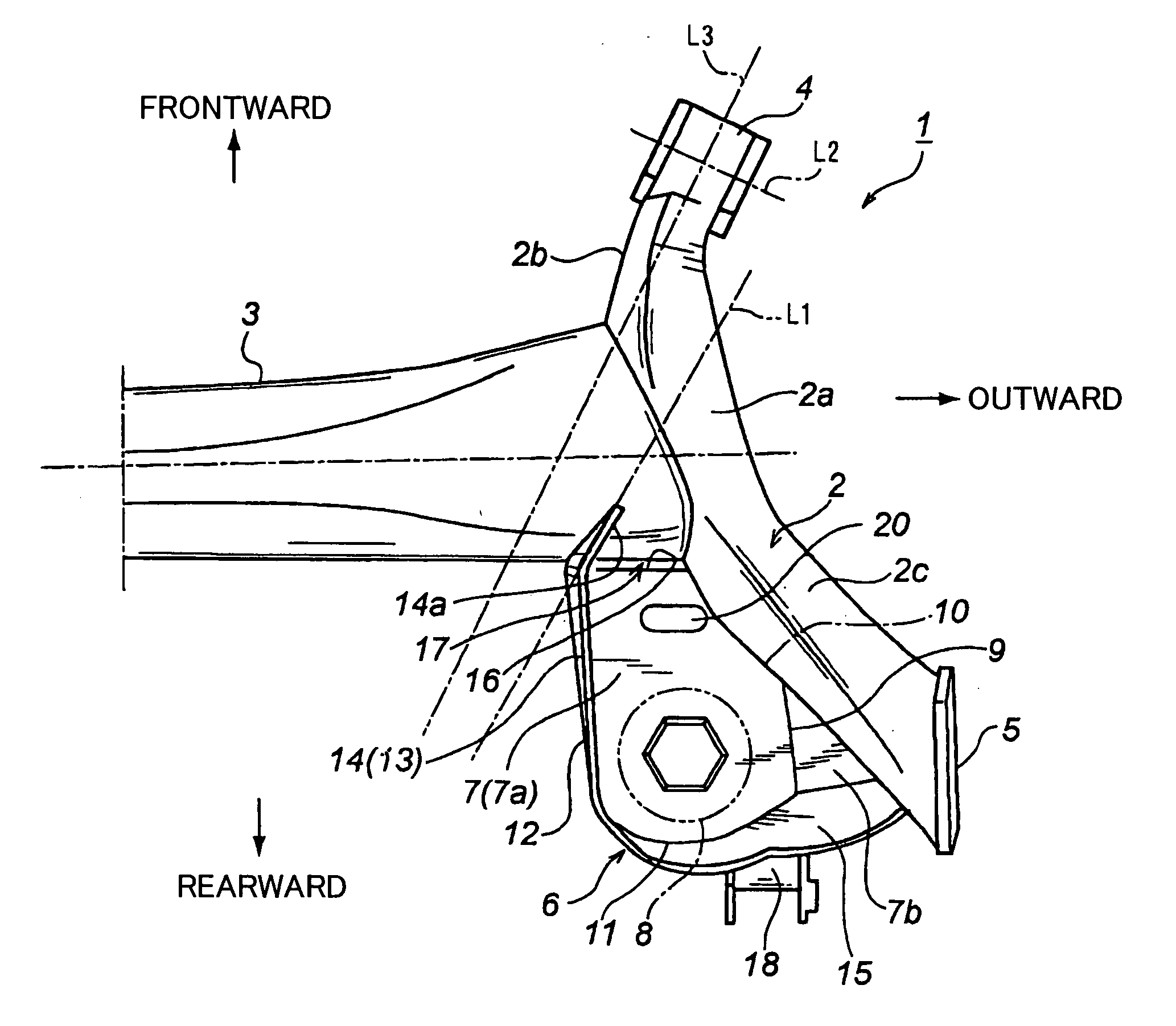 Torsion beam type rear suspension