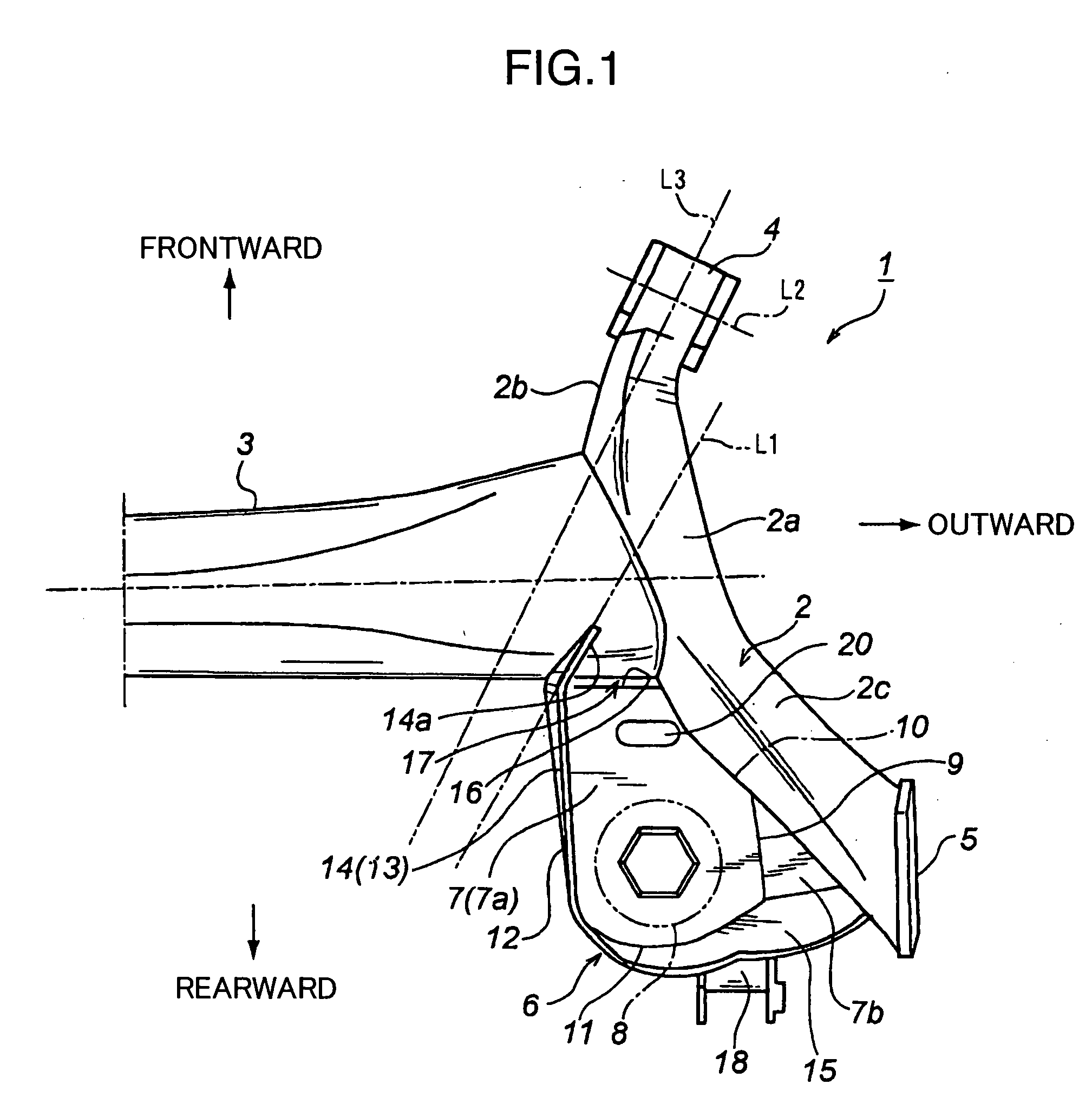 Torsion beam type rear suspension