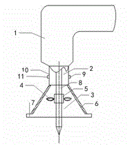 Percussion drill with dust removal function