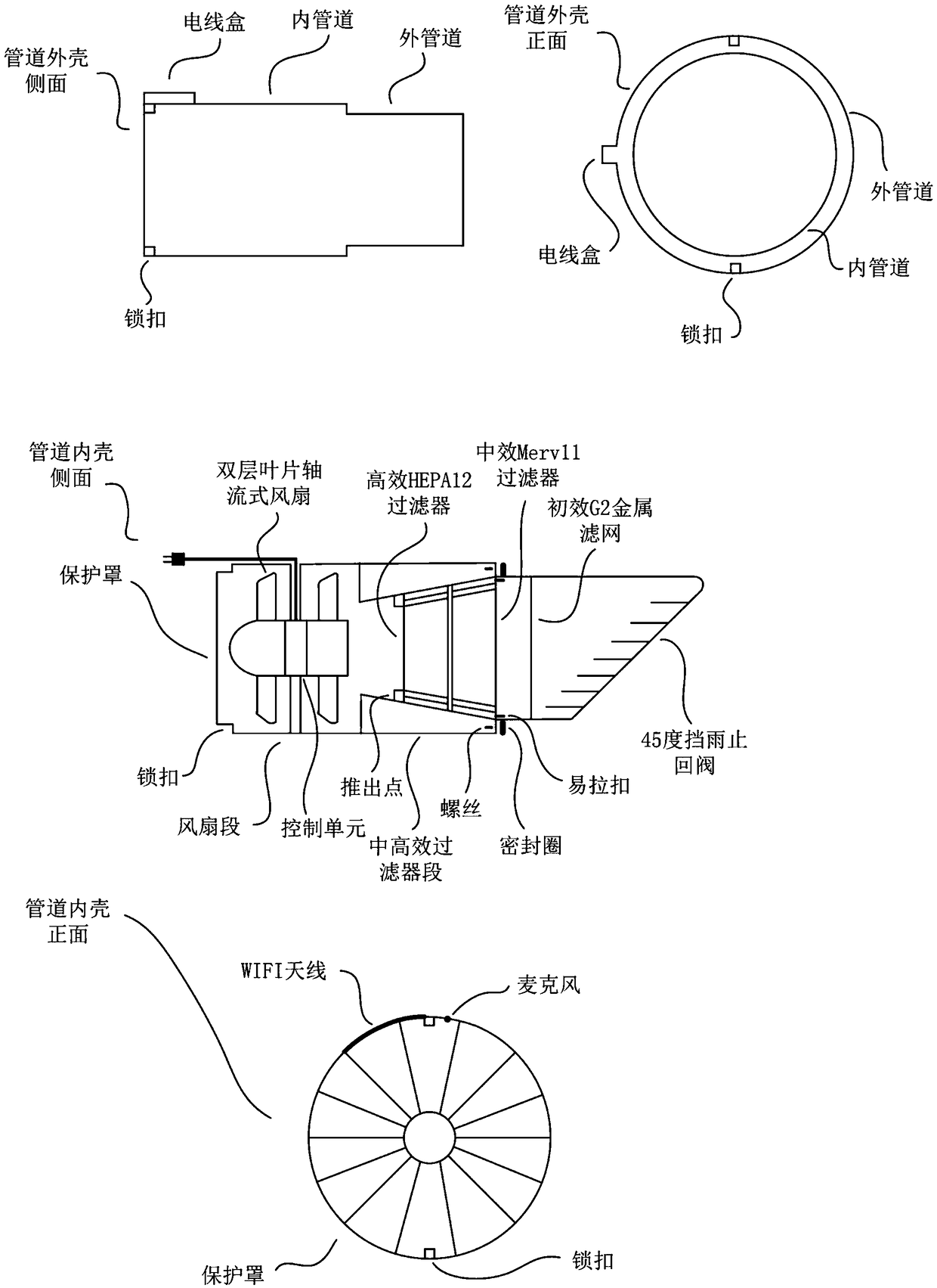 Embedded oxygen compensation intelligent central ventilation system and method