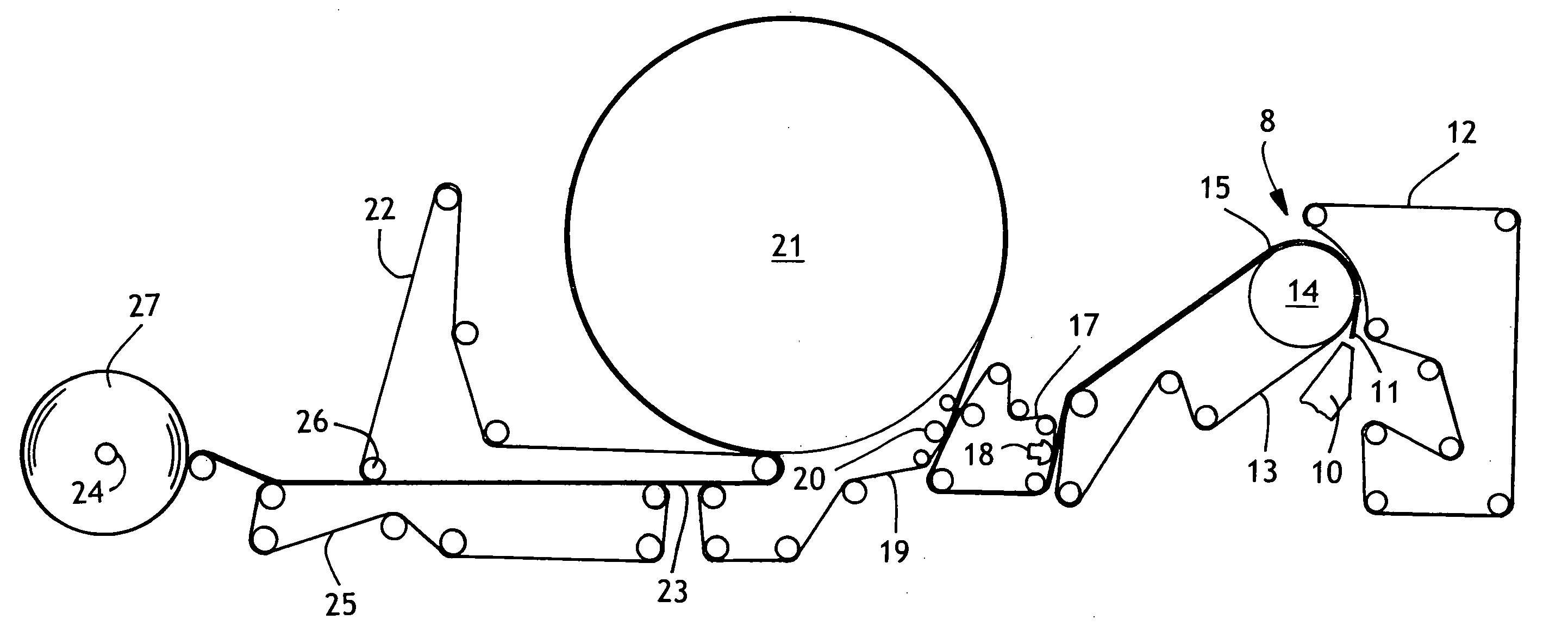 Tissue machine parent roll with a Z-direction intensive property profile