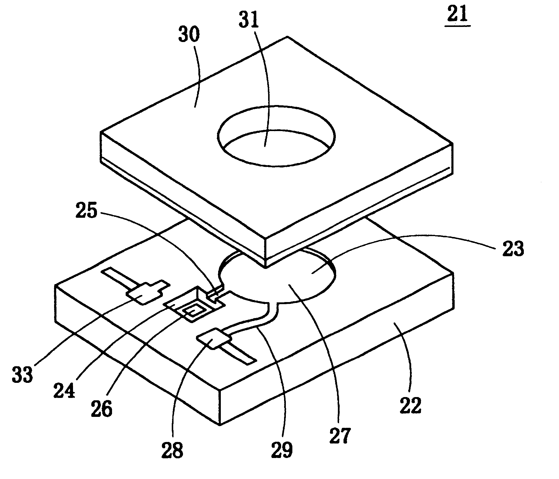 Pressure sensor and pressure-measuring apparatus using pressure buffering