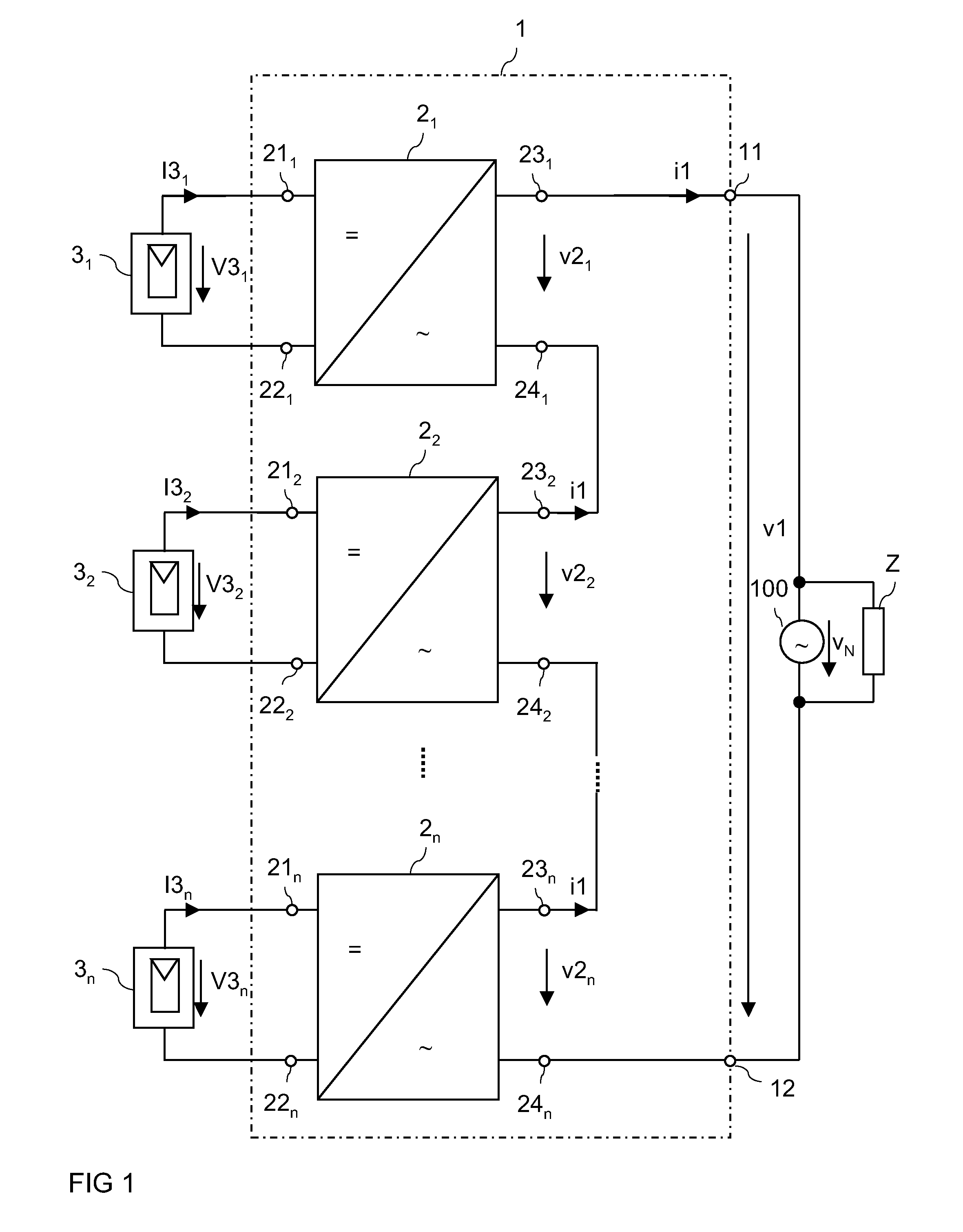 Power Converter Circuit with AC Output