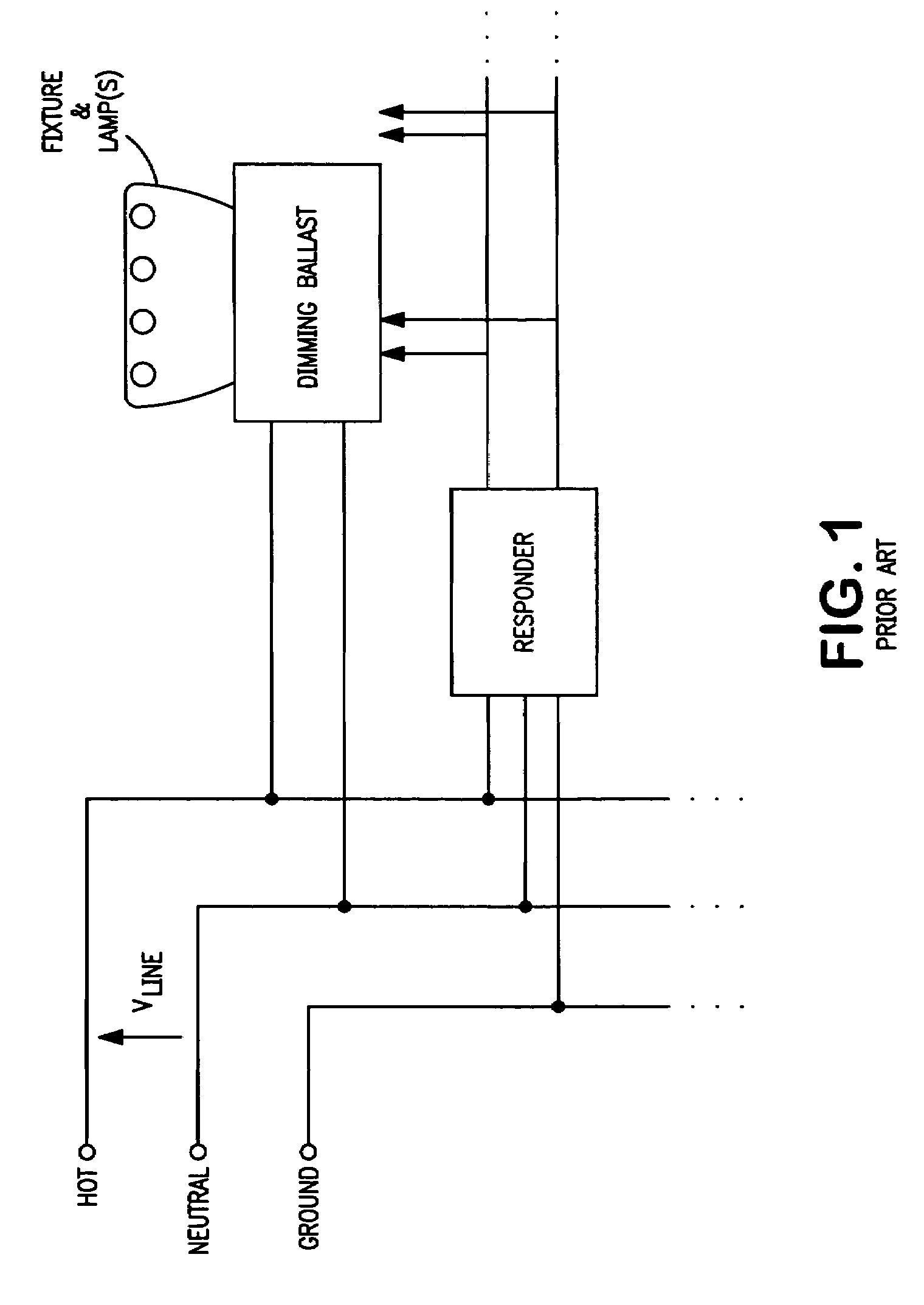 Arrangement and method for providing power line communication from an AC power source to a circuit for powering a load, and electronic ballasts therefor