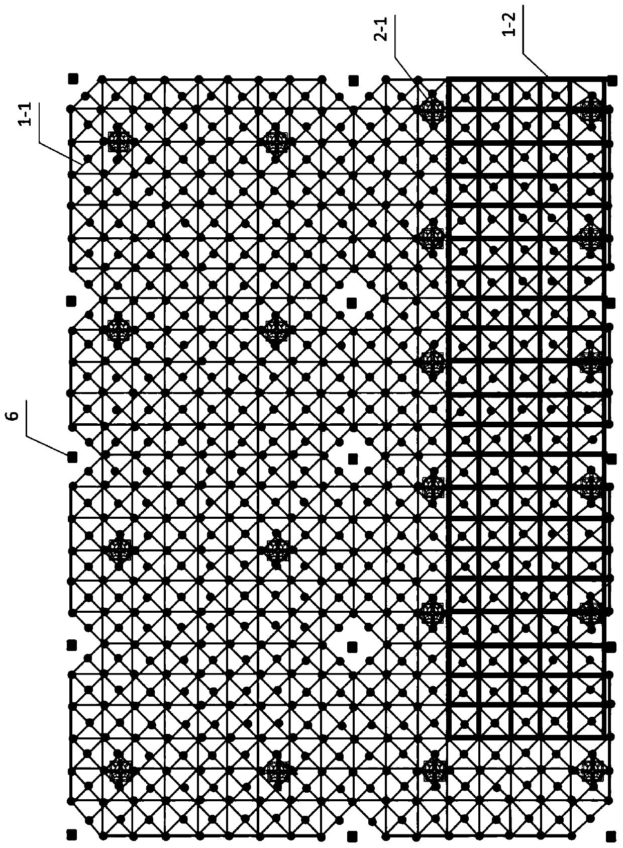 Large-span combined type overload eccentric slope angle steel structure integrated synchronous jacking construction method