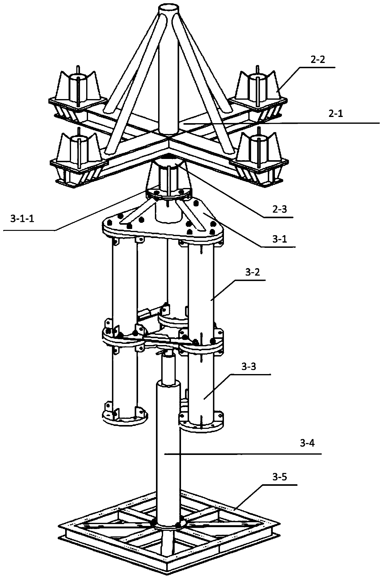 Large-span combined type overload eccentric slope angle steel structure integrated synchronous jacking construction method