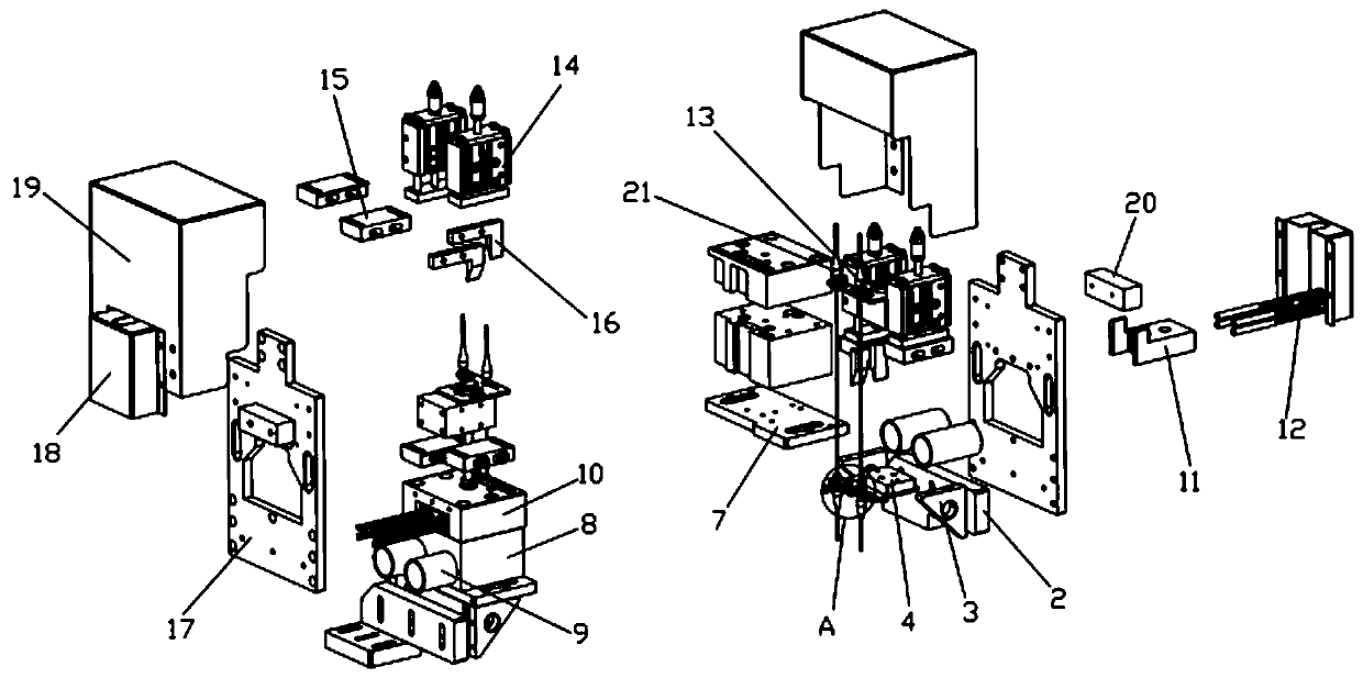 Cutting thread hot sticking device