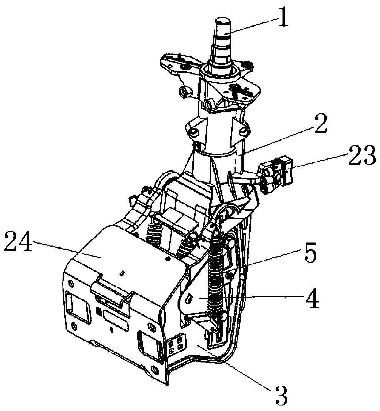 Variable-angle pneumatic adjusting tubular column