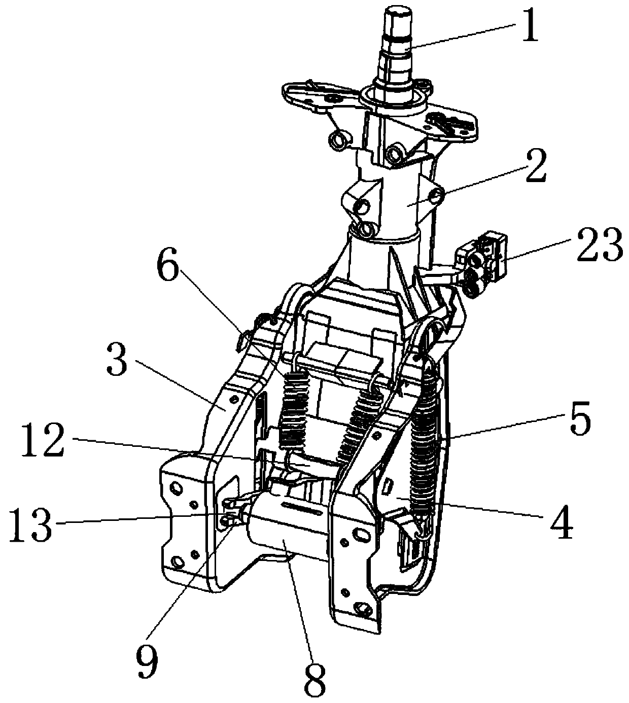 Variable-angle pneumatic adjusting tubular column