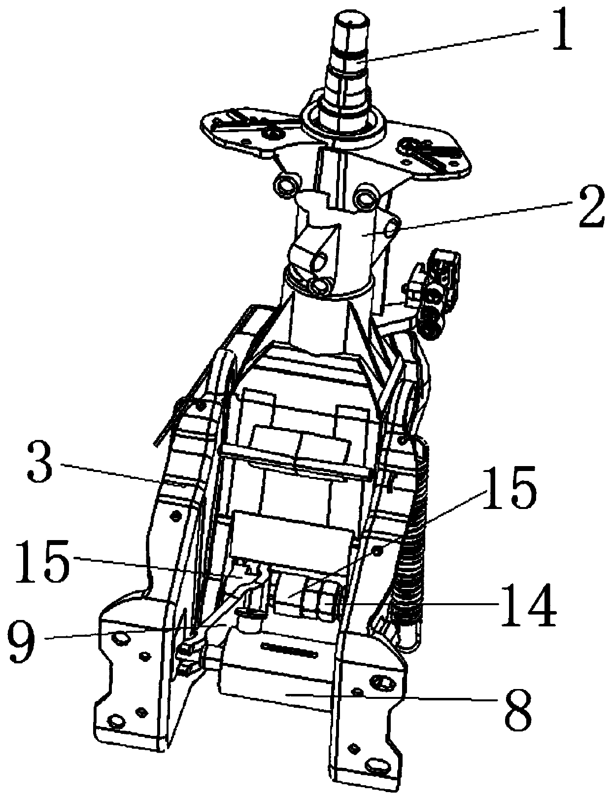 Variable-angle pneumatic adjusting tubular column