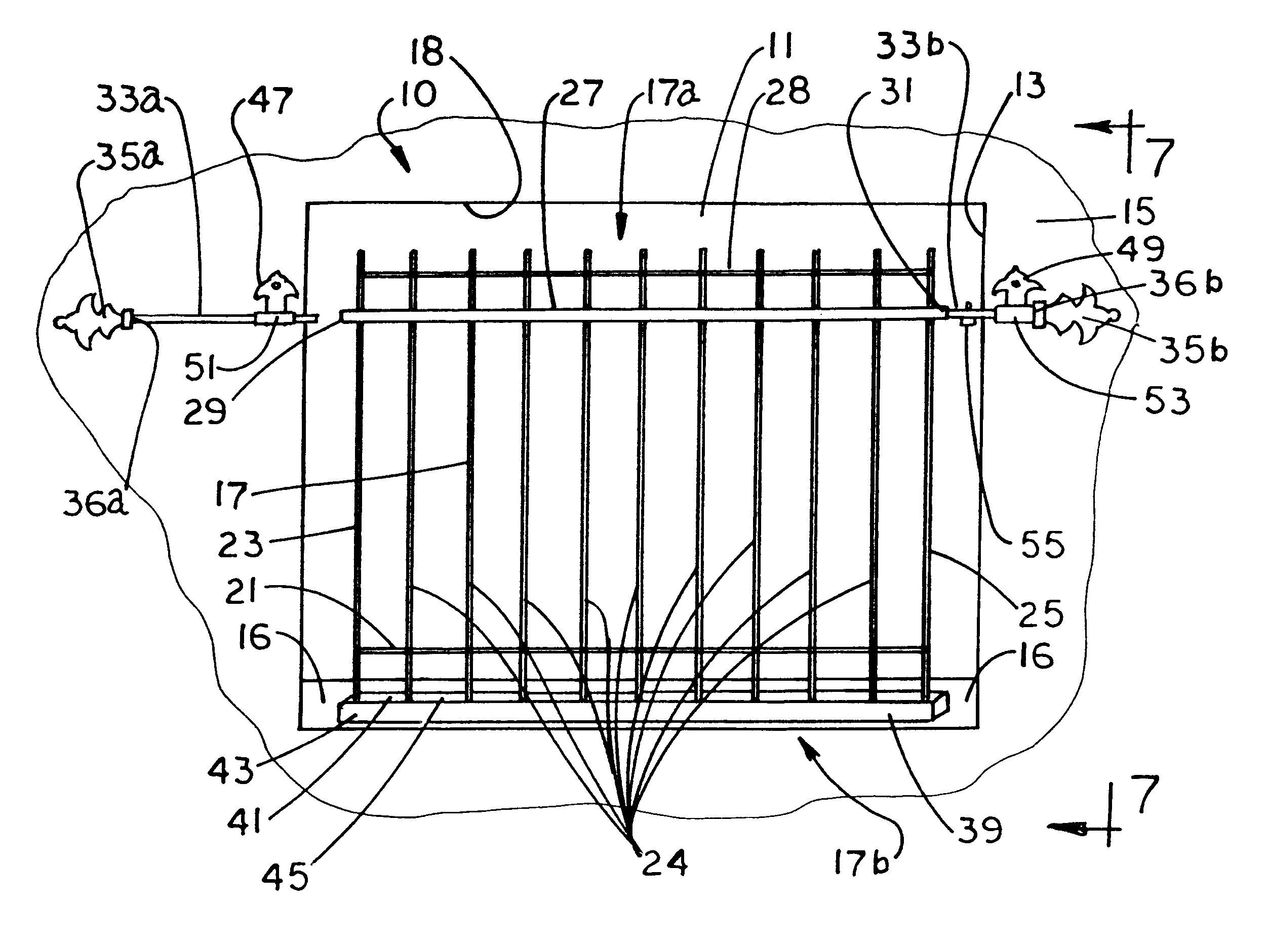 Removable security apparatus for building openings with quick-release latch mechanism