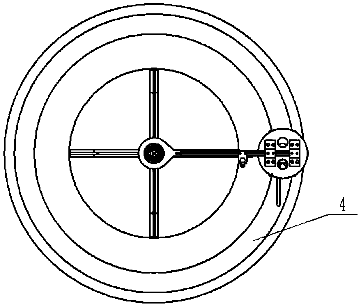 Six-direction loading rotary experiment table for testing foot type robot