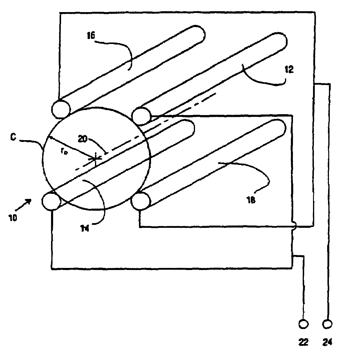 Method and apparatus for providing two-dimensional substantially quadrupole fields having selected hexapole components