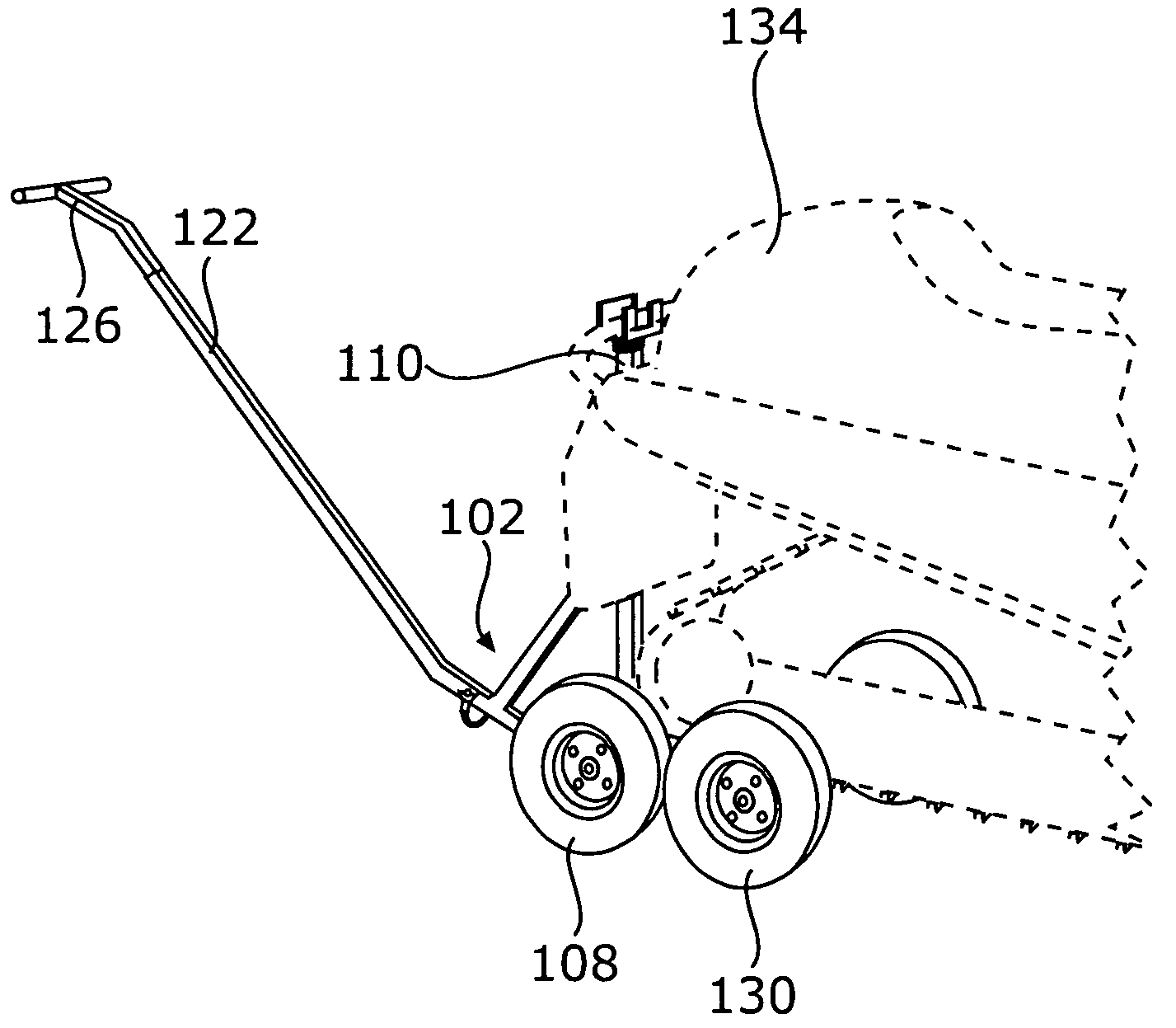 Multi-function, all-terrain dolly for a snowmobile or the like