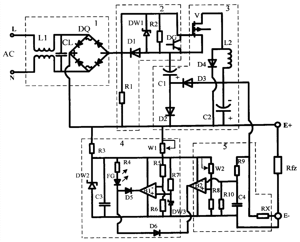 Capacitor type rectifying and step-down voltage regulator circuit