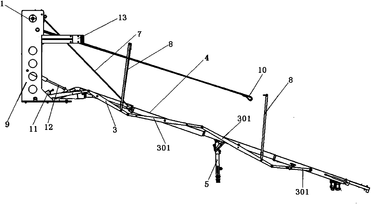 Rewinding mechanism for rail transit vehicle emergency escape evacuation ramp