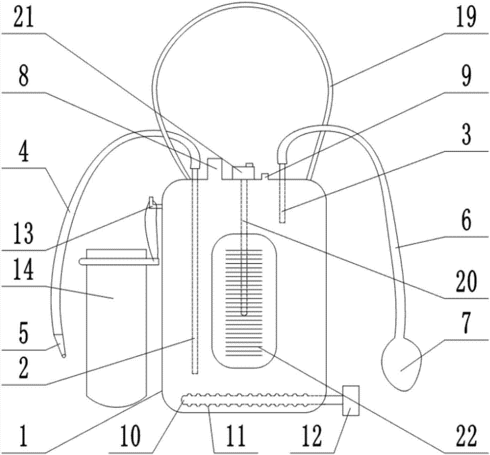 Nasal-cavity cleaning device provided with waste-liquid collecting device and convenient for making medicinal liquid uniform