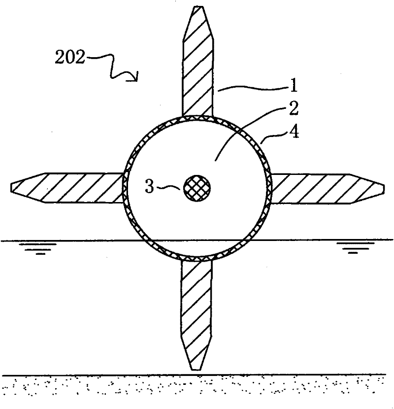 Floating wheel type water turbine