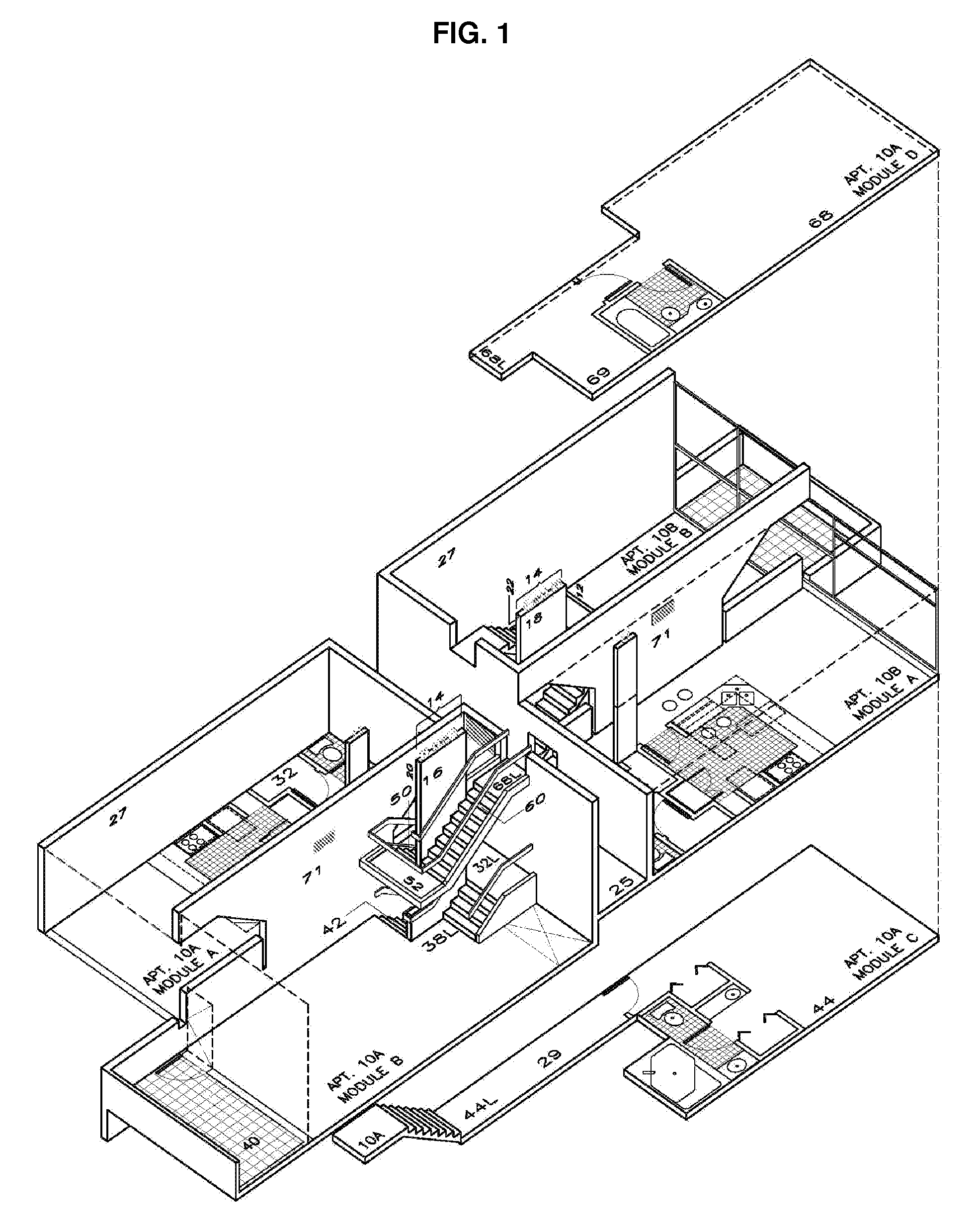 Multi-level apartment building