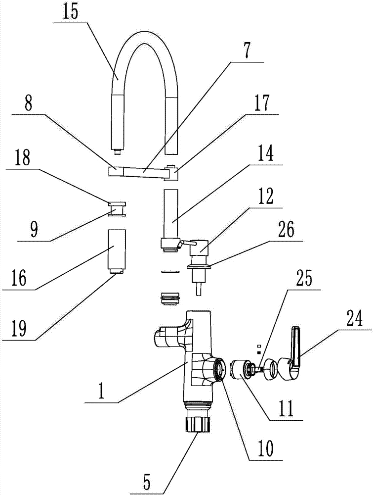 Tap with soap dispenser