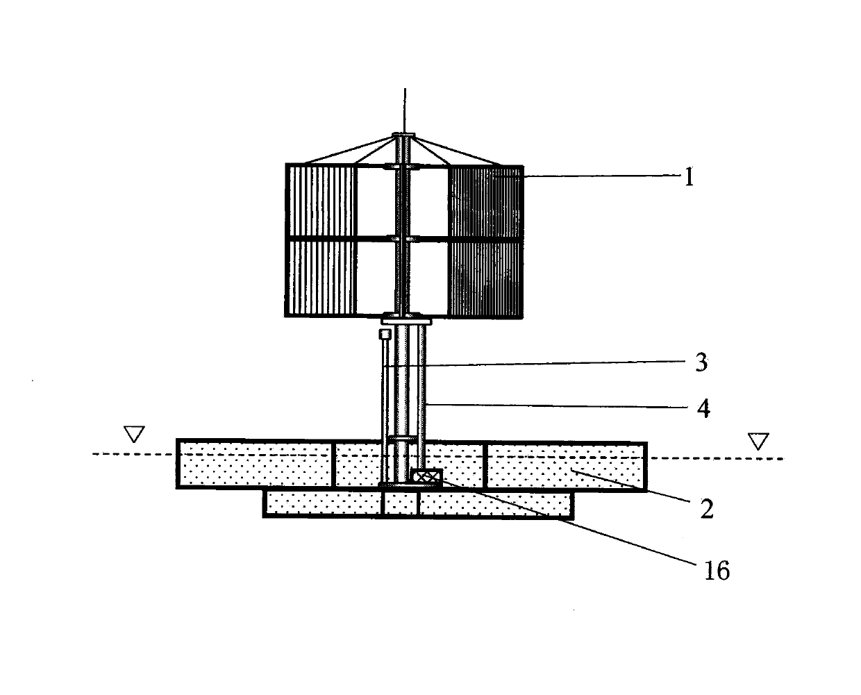 Floating wind turbine unit and offshore floating wind power plant