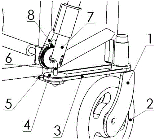 One-side push rod type freely steerable wheelchair