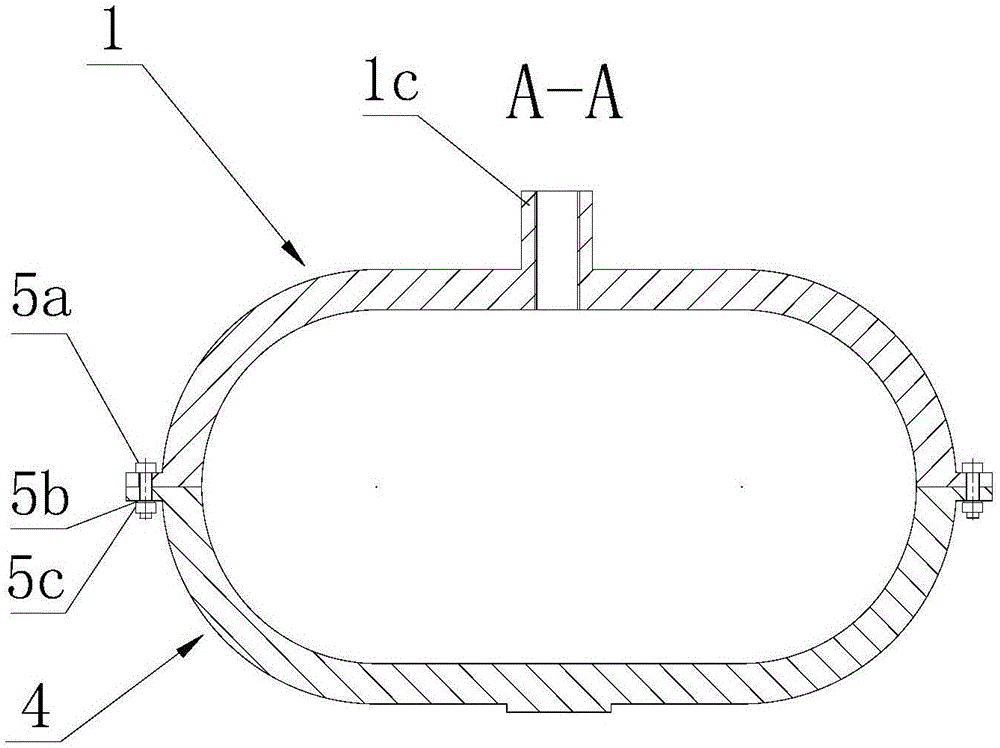 Seal joint used for connecting bamboo-like prestressing force flat mouth plastic pipe with bolts and exhaust pipe