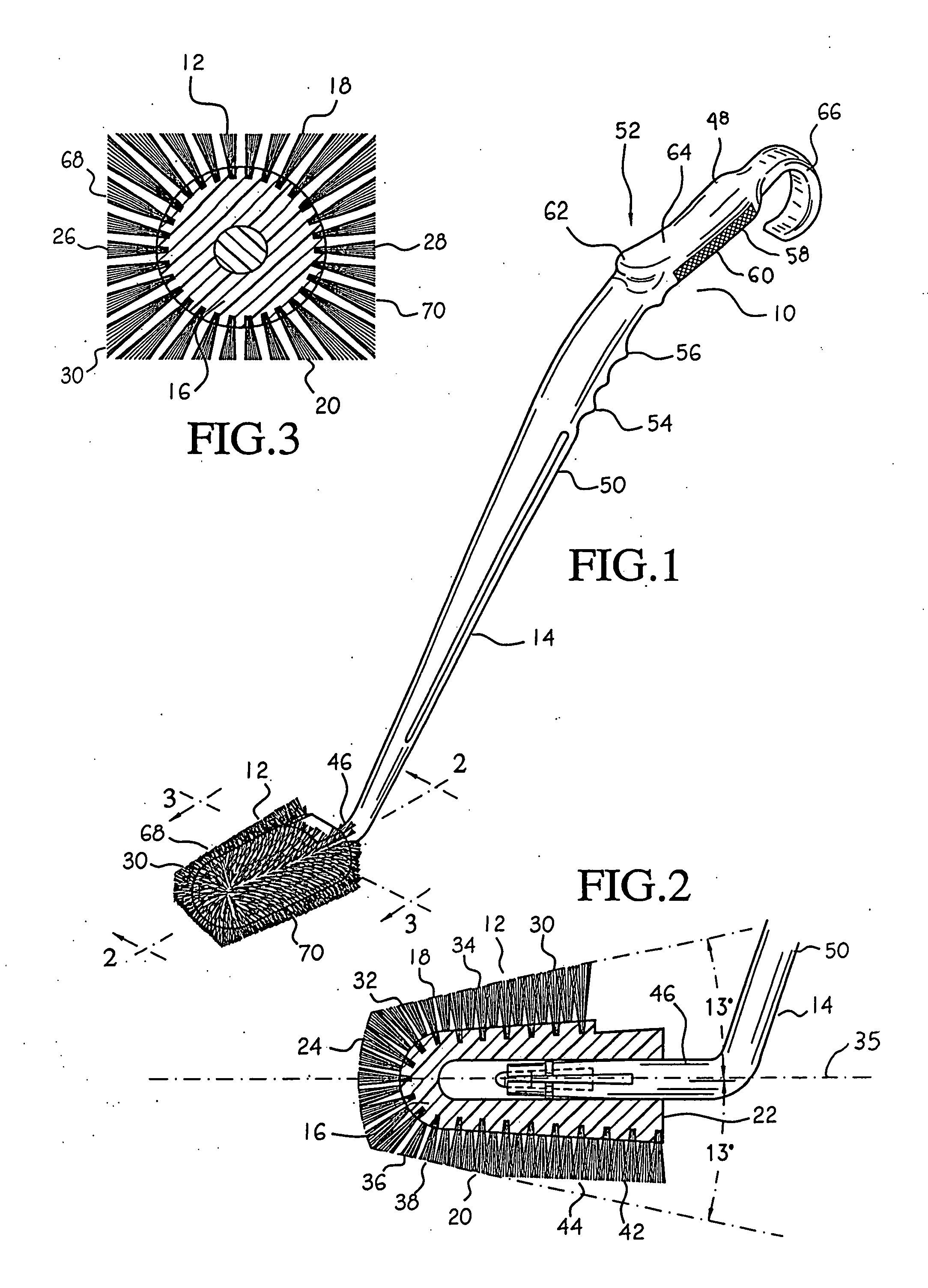 Multipurpose brush with ergonomic handle